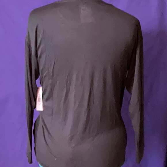 NWT Juicy Couture Women’s black/gray long sleeve logo tee, size M - Picture 3 of 8